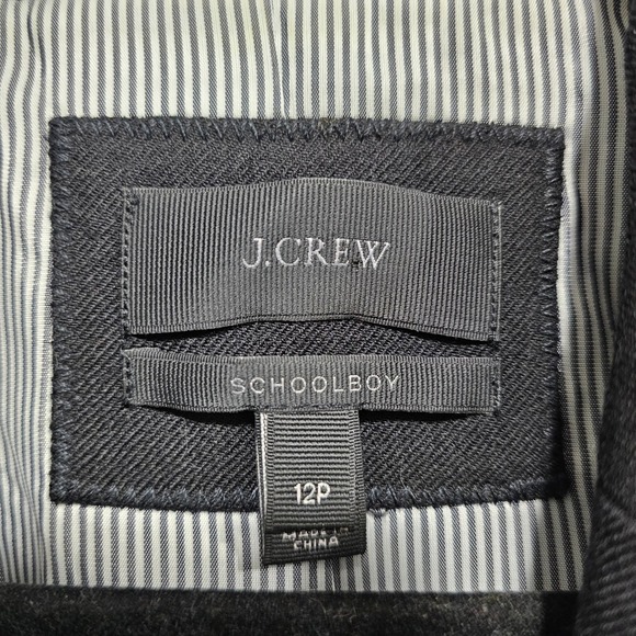 J. CREW Schoolboy Blazer in Black Wool with Gold Buttons Size 12P Preppy Office - Picture 5 of 11